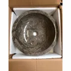 Lavatório de apoio redondo cinza com Nusa polished exterior Viadurini