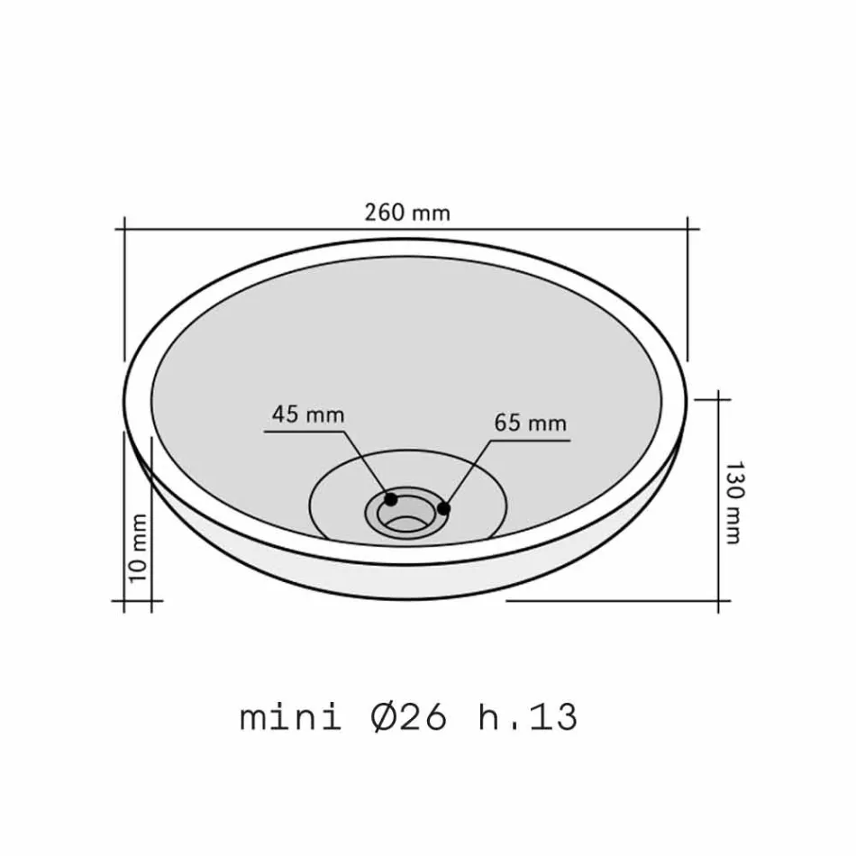 Kali redondo lavatório preto basalto Viadurini