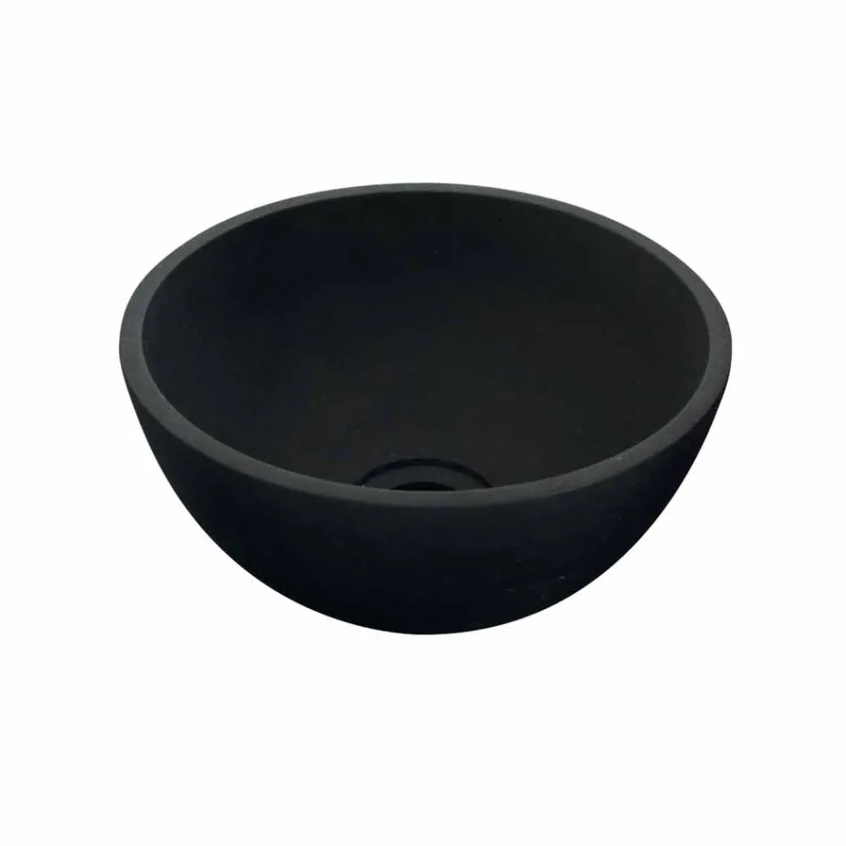 Suporte de bancada Tondo em basalto preto Kali Viadurini