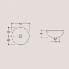 Lavatório Redondo de Bancada em Cerâmica Brilhante Fabricado na Itália - Chicco Viadurini