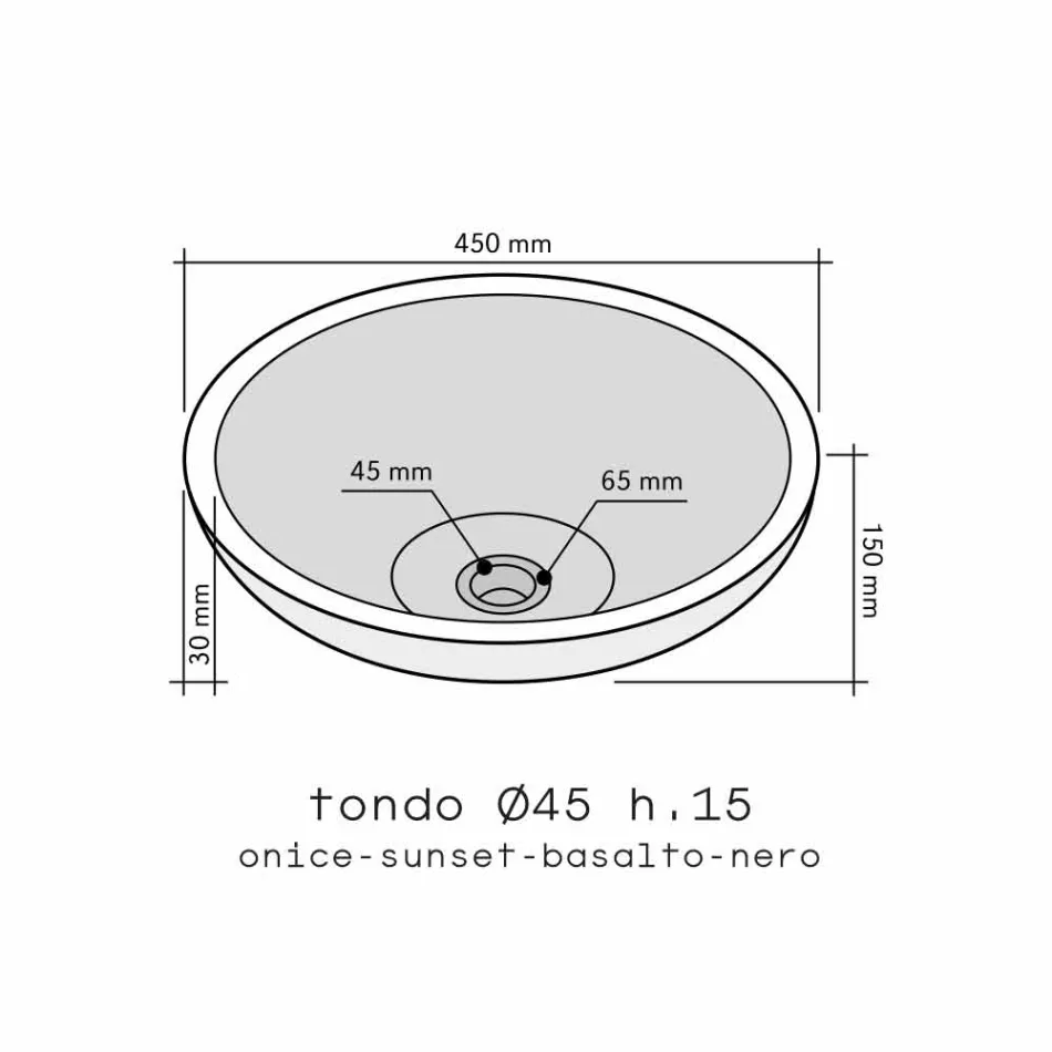 Giava ônix redondo lavatório de apoio Viadurini