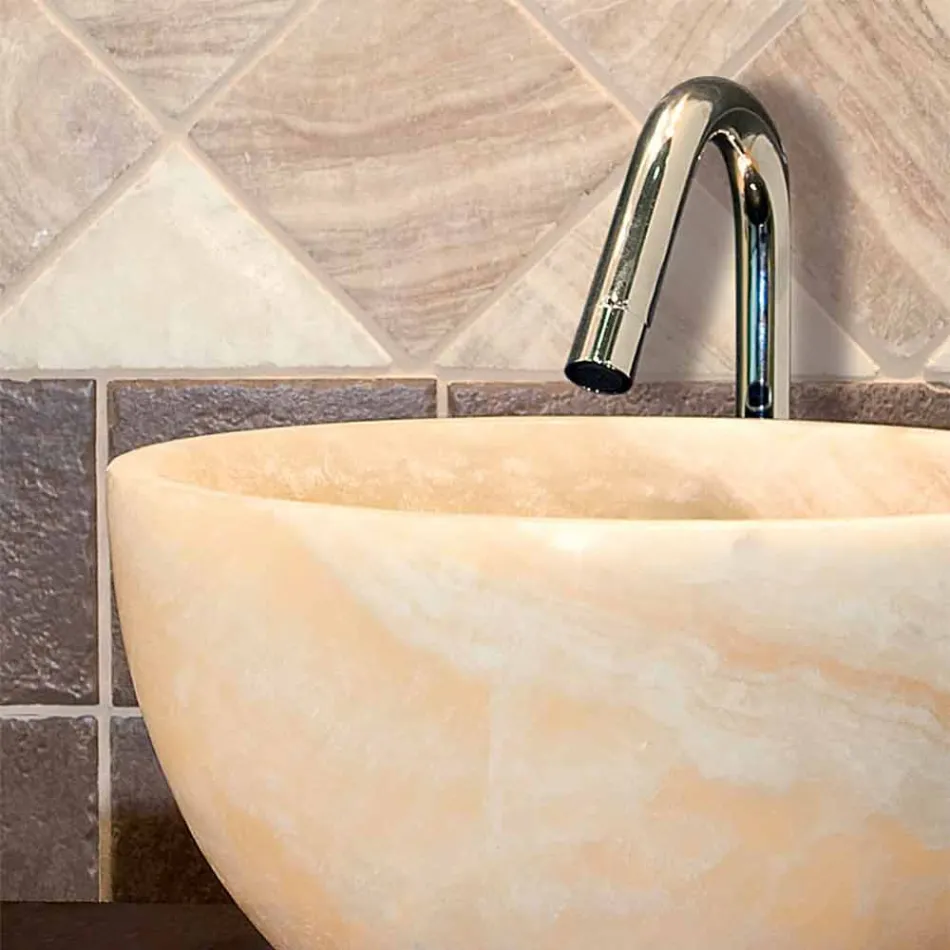 Sula de ônix redonda de suporte de bancada Viadurini