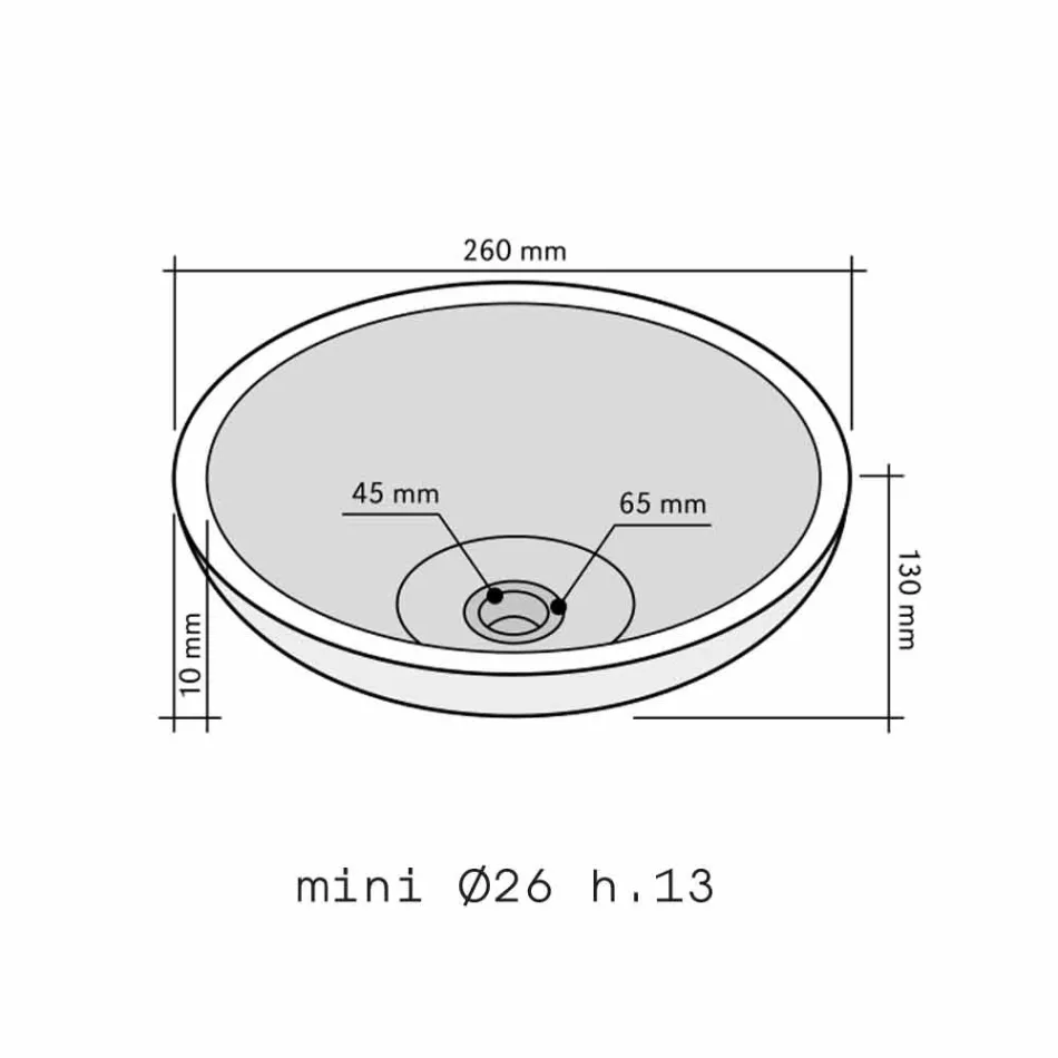 Lavatório de apoio redondo em ônix Sula Viadurini