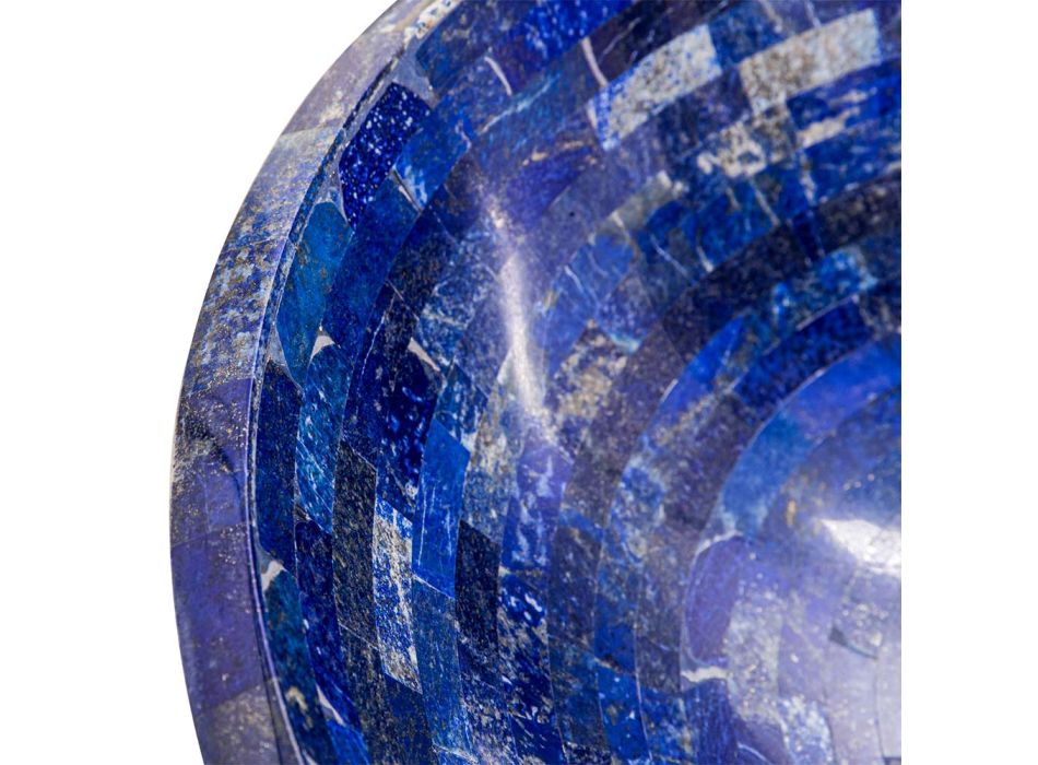 Lavatório de bancada redonda em pedra lapis lazuli Pongo, peça única Viadurini