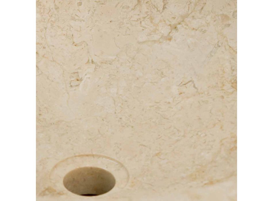 de lavatório redondo em pedra natural Job white Viadurini