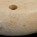 de lavatório redondo em pedra natural Layla White Viadurini