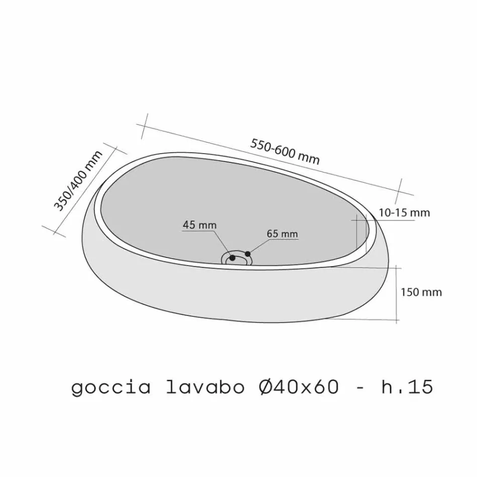 Suporte de bancada redondo pedra Natural preto Waka Viadurini