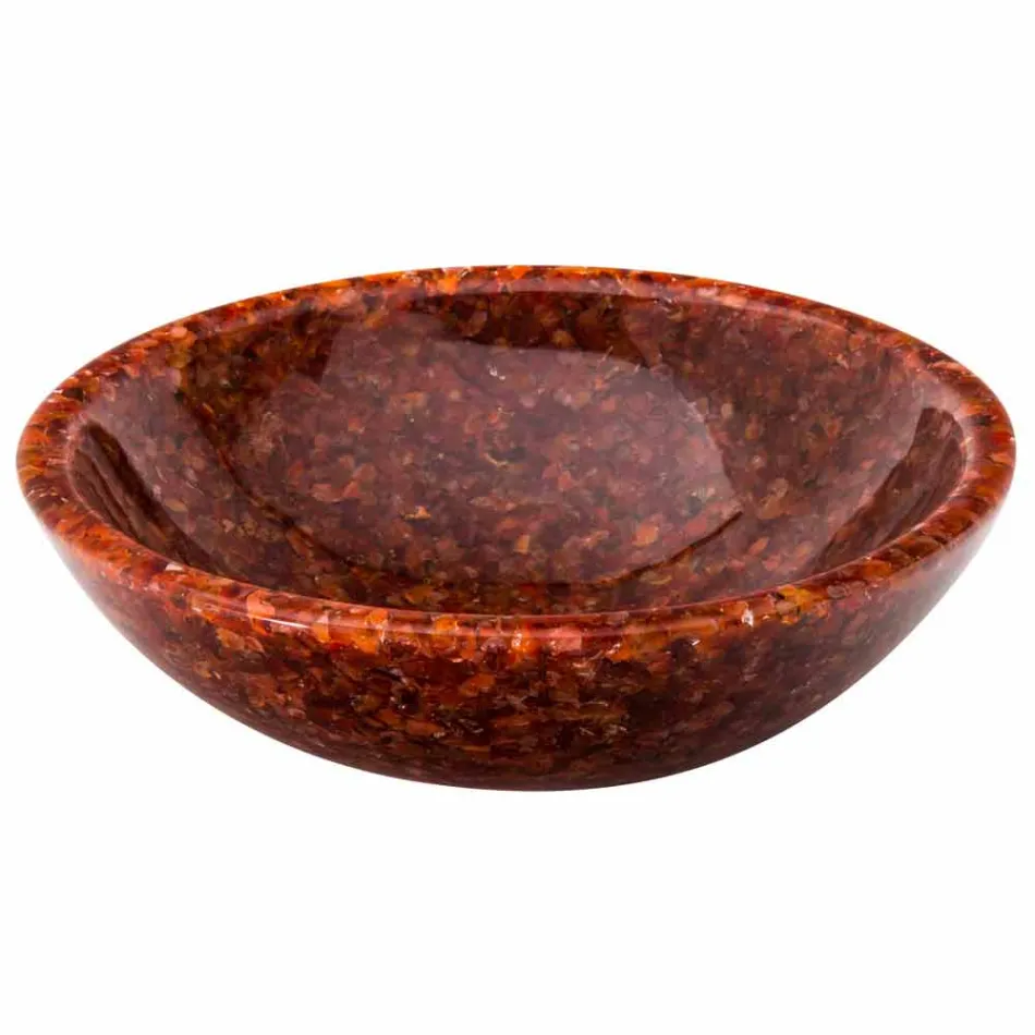 Lavatório de apoio redondo em resina artificial e pedra Nube Viadurini