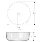 Lavatório redondo de apoio em vidro veneziano Plissè Made in Italy - Zircão Viadurini