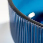 Lavatório redondo de apoio em vidro veneziano Plissè Made in Italy - Zircão Viadurini