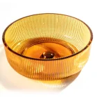 Lavatório redondo de apoio em vidro veneziano Plissè Made in Italy - Zircon Viadurini