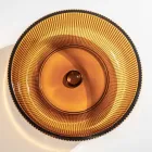 Lavatório redondo de apoio em vidro veneziano Plissè Made in Italy - Zircon Viadurini