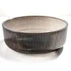 Lavatório redondo de apoio em vidro veneziano Plissè Made in Italy - Zircão Viadurini