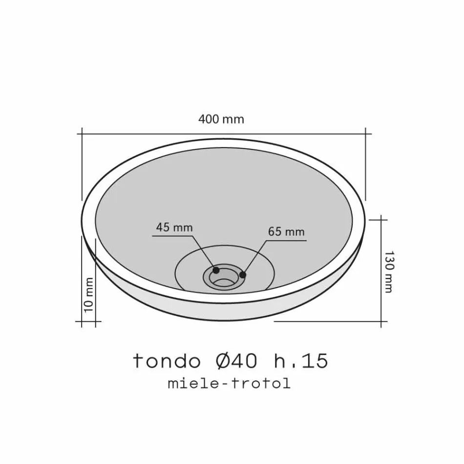Mel de Tondo do apoio da bancada com Nusa polido exterior Viadurini