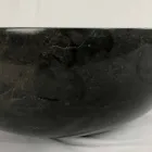 Lavatório preto redondo de bancada em pedra natural Levi, peça única Viadurini