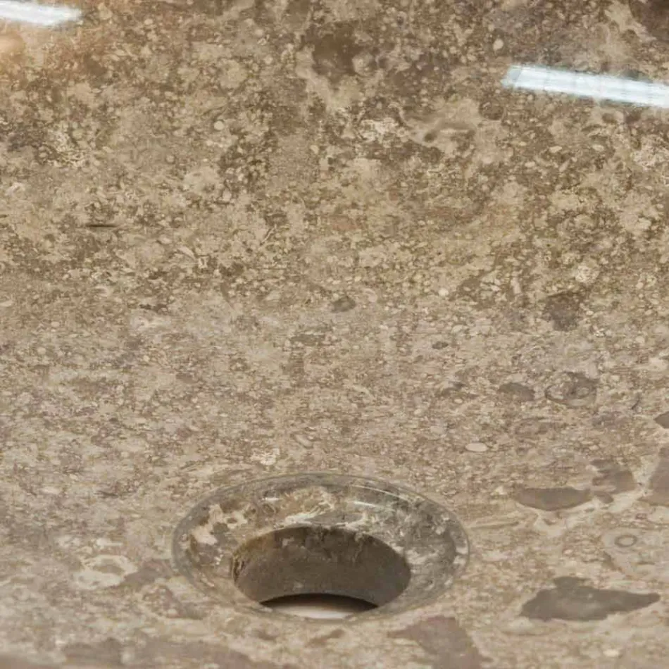 Suporte redondo de lavatório, exclusivo, pedra natural Ziva Viadurini