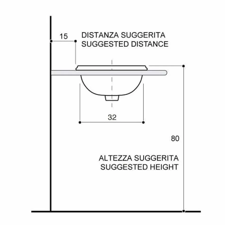 Pia de banheiro embutida em argila e ouro feitos na Itália, Otis Viadurini