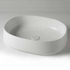 Lavatório de apoio oval para banheiro L 50 cm em cerâmica Made in Italy - Cordino Viadurini
