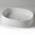 Lavatório de apoio oval de L 50 cm em cerâmica Made in Italy - Cordino
