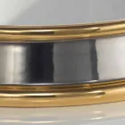 Projetar pia de banheiro semi-encastrada em argila de fogo feita na Itália, Manilo Viadurini