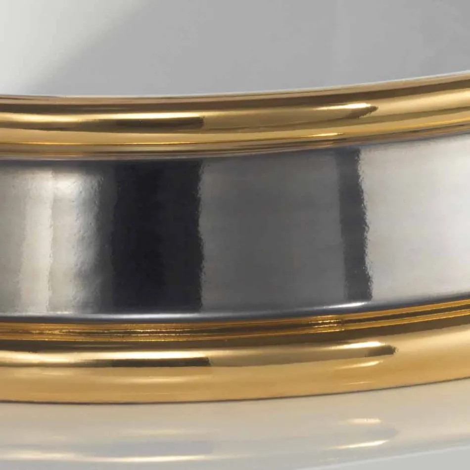 Projetar pia de banheiro semi-encastrada em argila de fogo feita na Itália, Manilo Viadurini