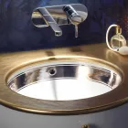 Lavatório de barro embutido de argila barroco feito à mão na Itália, Egeu Viadurini