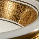 Pia redonda embutida em argila e ouro feita na Itália, Otis Viadurini