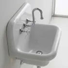 Lavatório de parede retangular de cerâmica branca de cerâmica Davis Viadurini