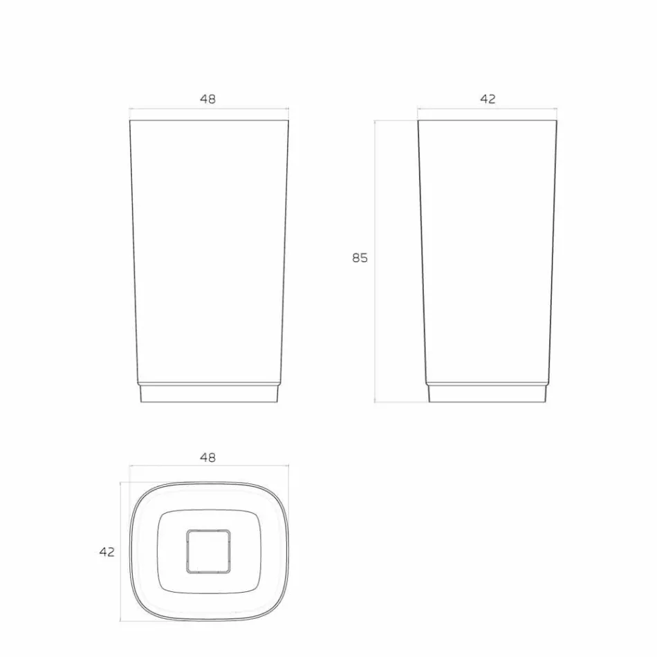 Lavatório autoportante circular autoportante feito em Itália, Lallio Viadurini