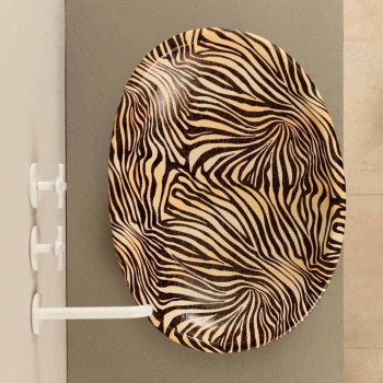 Lavatório de cerâmica de design com zebra laranja feita na Itália brilhante