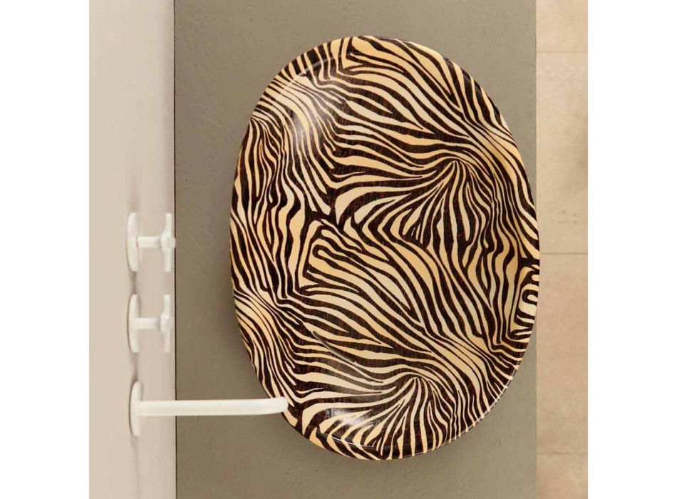 Lavatório de cerâmica de design com zebra laranja feita na Itália brilhante Viadurini