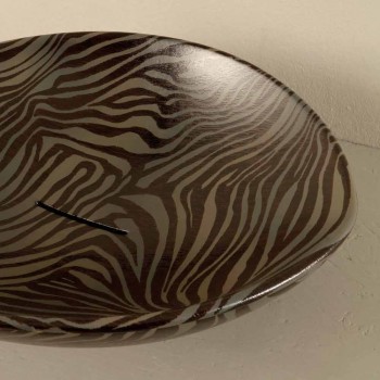 Lavatório de bancada de design zebra cerâmica preta feita na Itália animais