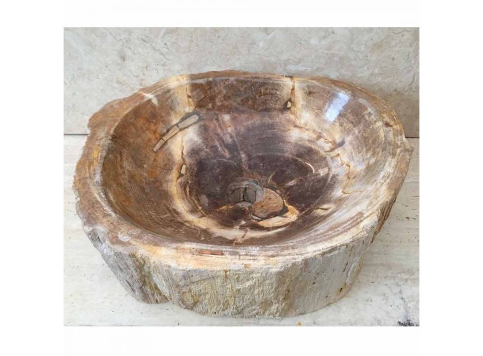 Hand made design sink em madeira fóssil Star Big Viadurini