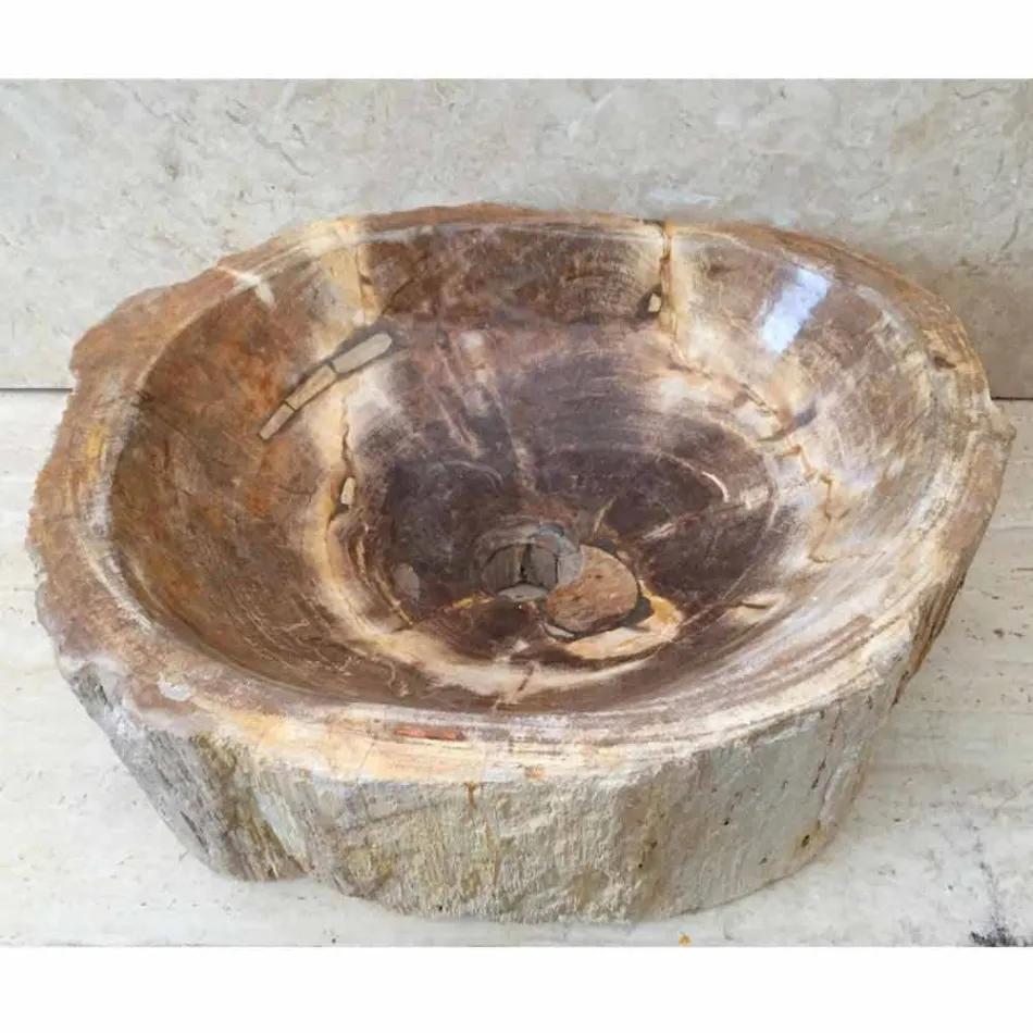 Hand made design sink em madeira fóssil Star Big Viadurini