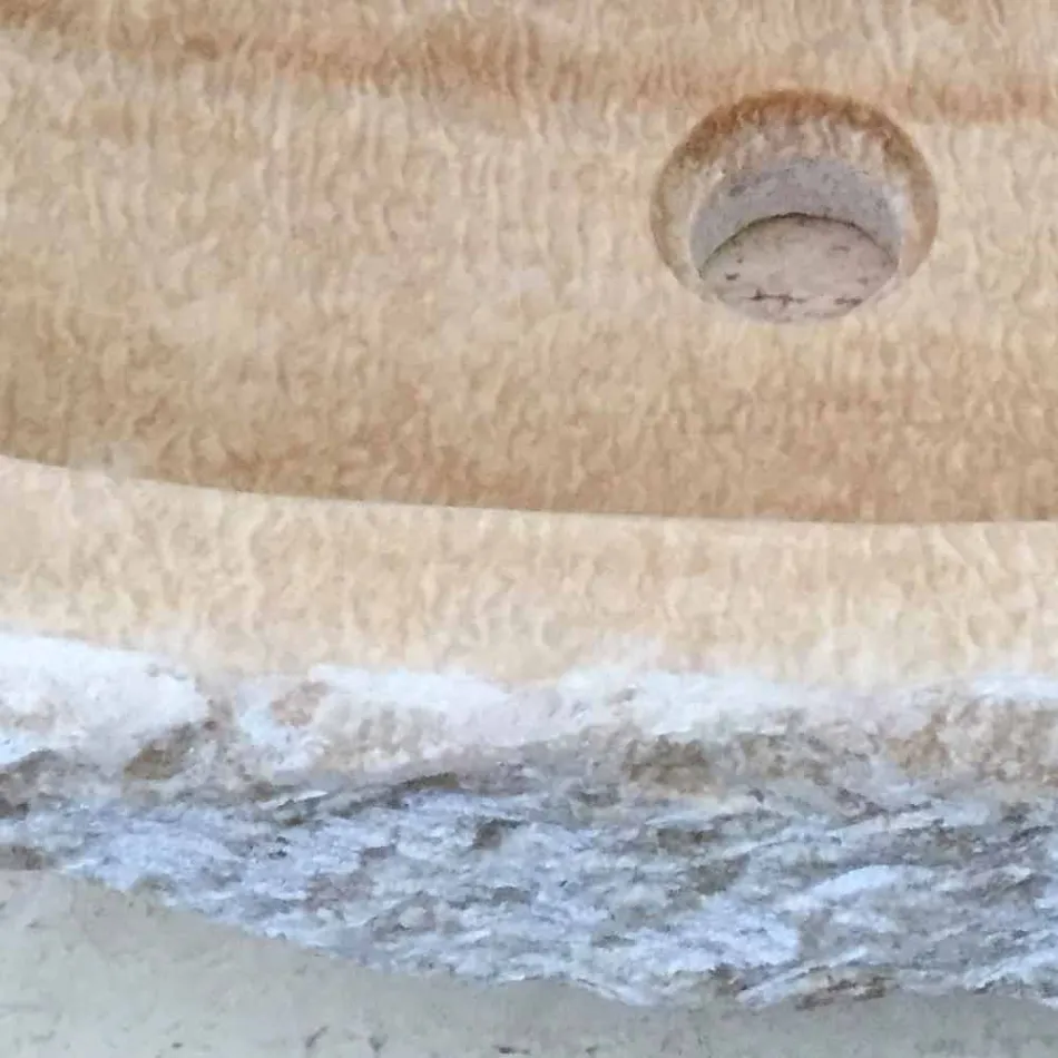 Lavatório de design de bancada para banheiro Laia em pedra natural Viadurini