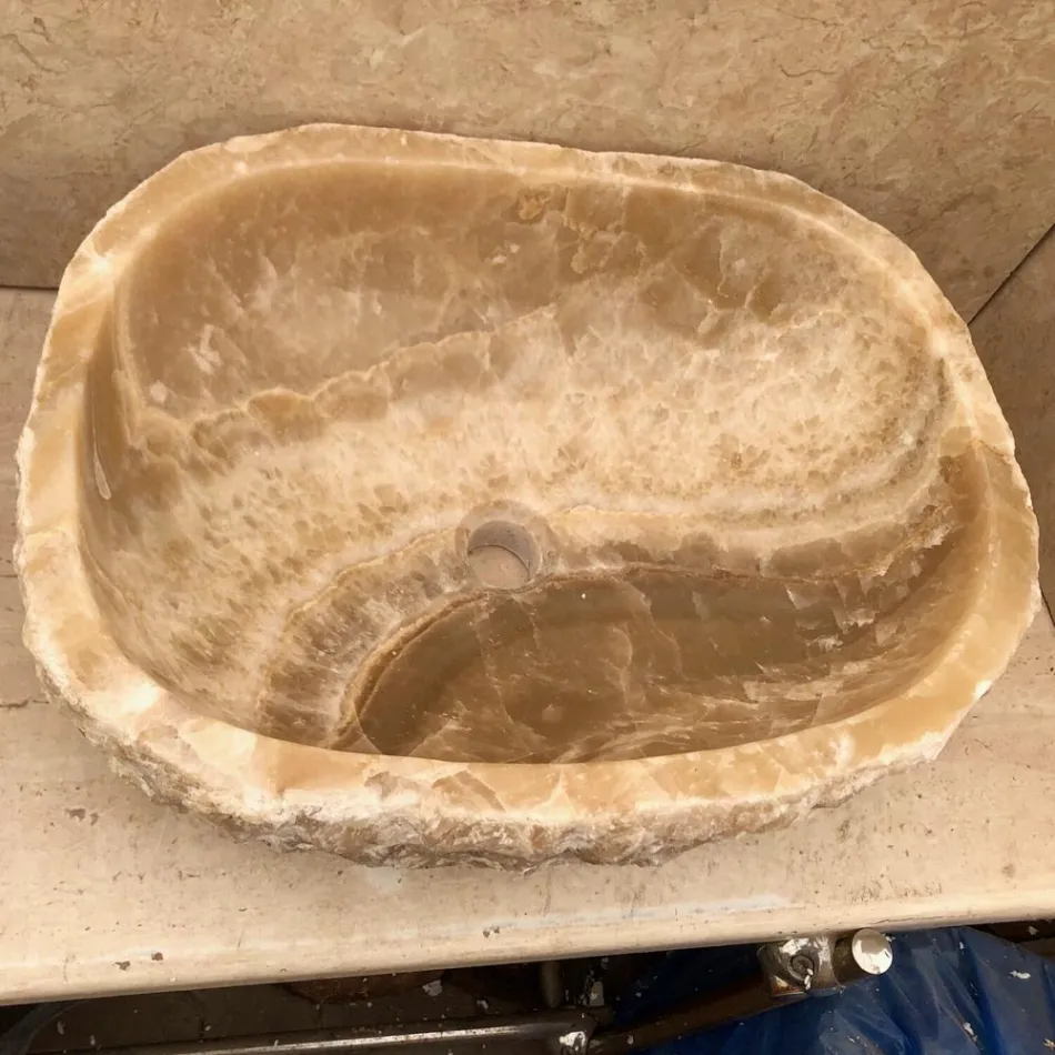 Lavatório de apoio de pedra natural Laia Viadurini