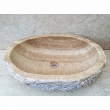 Lavatório de design de bancada para banheiro Laia em pedra natural Viadurini