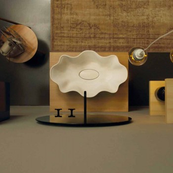 Lavatório de bancada de design moderno em cerâmica branca made in Italy Cubo