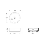 Lavatório de cerâmica de bancada com 42 cm de diâmetro, fabricado na Itália - Menina Viadurini