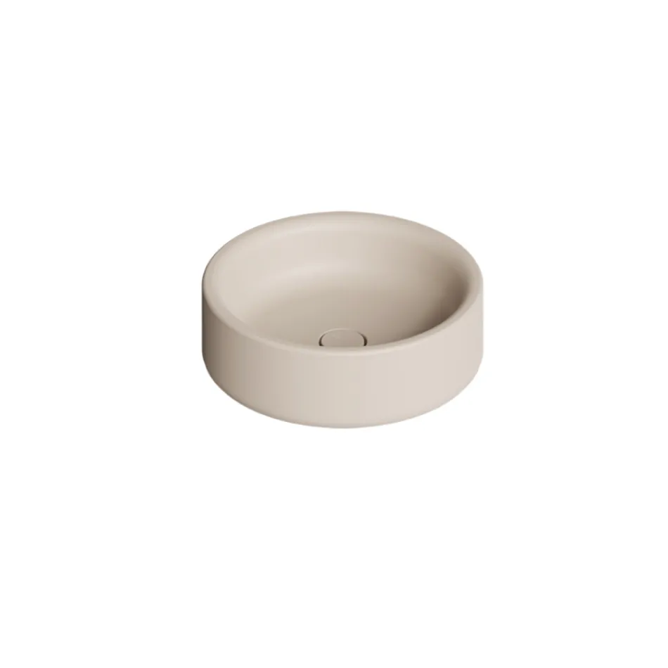 Lavatório de cerâmica de bancada com 42 cm de diâmetro, fabricado na Itália - Menina Viadurini
