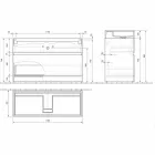 Lavatório Duplo com Armário de Piso Design Moderno em Laminado - Pompeia Viadurini