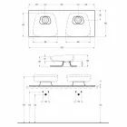 Lavatório moderno de parede dupla de cerâmica feito na Itália, Reale Viadurini