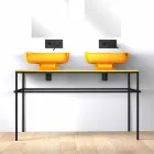 Lavatório moderno de parede dupla de cerâmica feito na Itália, Reale Viadurini