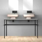 Lavatório moderno de parede dupla de cerâmica feito na Itália, Reale Viadurini