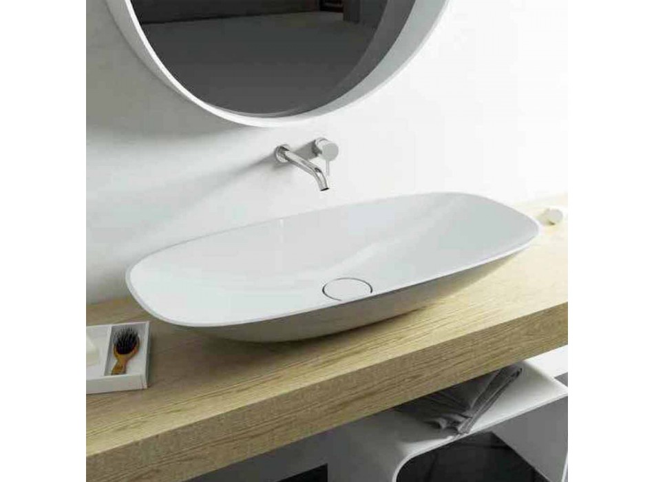 Pia de banheiro autônoma de design moderno feita na Itália Taormina Maxi Viadurini