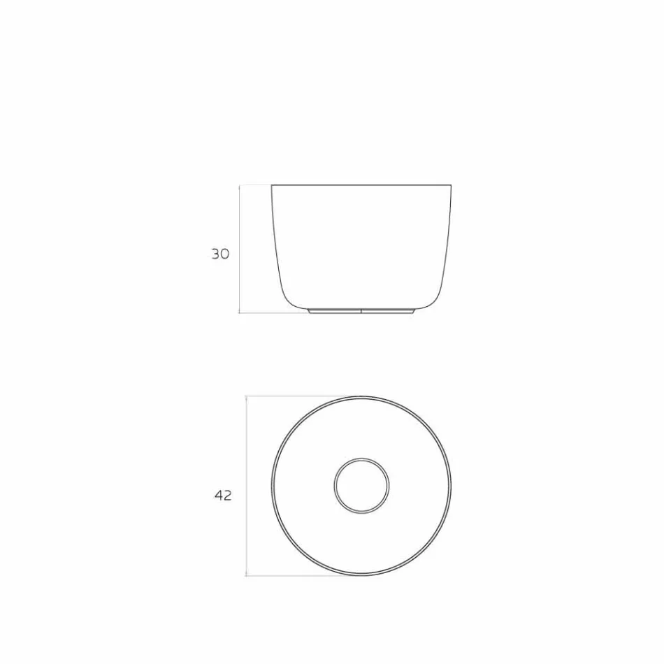 Lavatório autoportante circular autoportante produzido na Itália, Lallio Viadurini