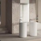 Lavatório de cerâmica autônomo de bancada fabricado na Itália - Ragazza Viadurini