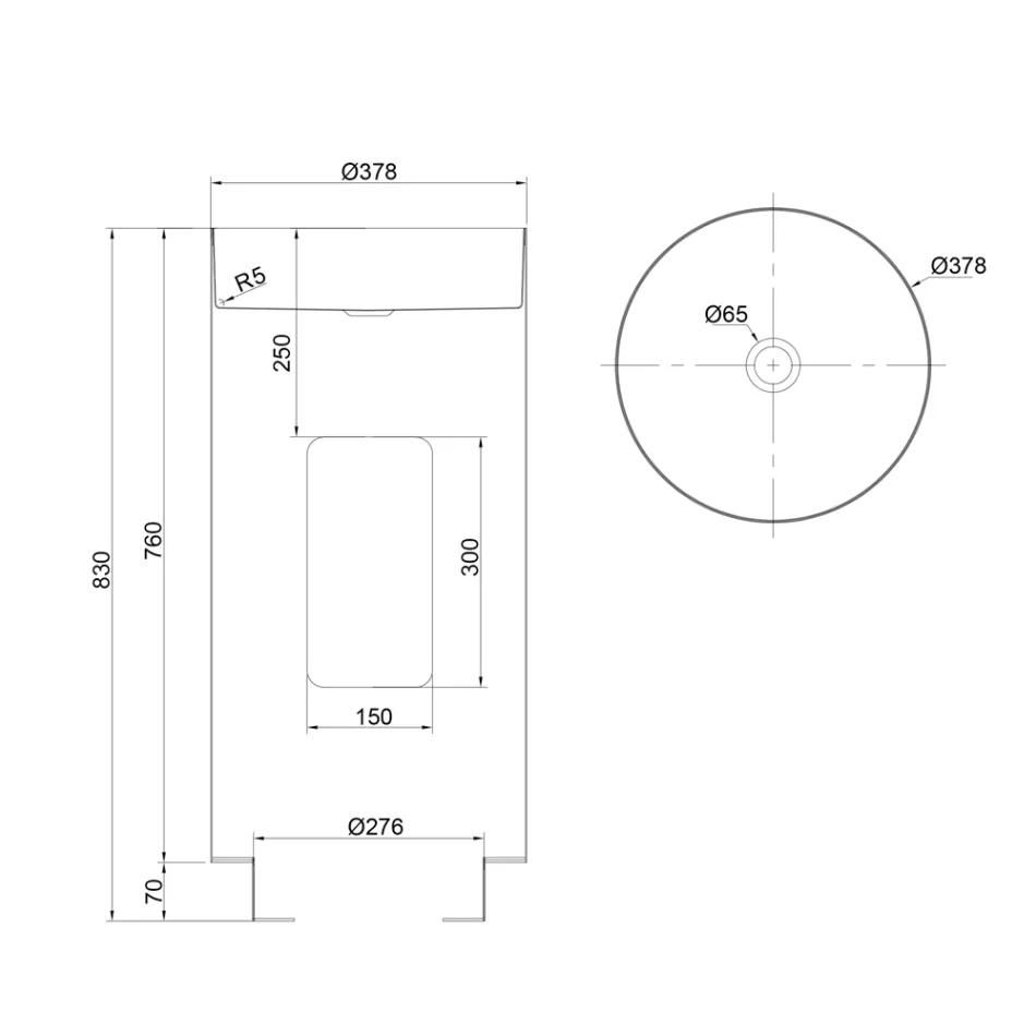 Lavatório Autônomo Design em Aço Inox em Diferentes Acabamentos - Jasmim Viadurini