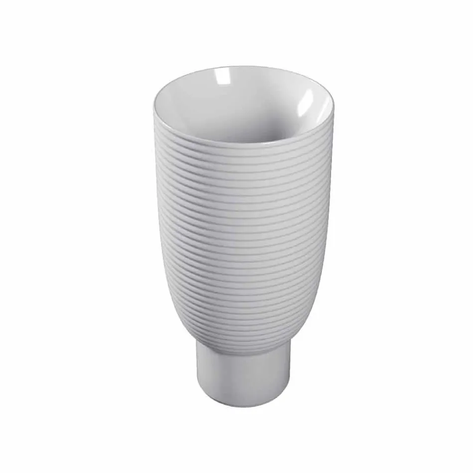 Lavatório autoportante em cerâmica branca ou colorida Trabia Viadurini