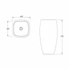 Gais design moderno lavatório autoportante de cerâmica, fabricado na Itália Viadurini